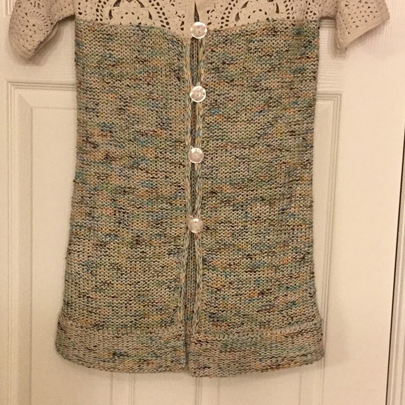 Vertigo Paris Vintage Sweater w/ Partially Crocheted Front & Sleeves - Picture 3 of 6